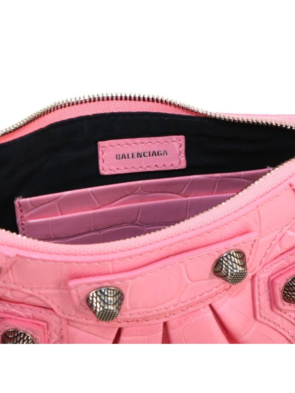 Balenciaga le Cagole Mini 2-Way Chain Shoulder Bag Leather Pink - Picture 8 of 10